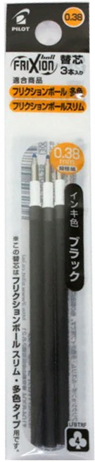 파이롯트 파이롯트 프릭션볼 슬림 볼펜 리필심 3입 (LFBTRF30), UF블랙0.38