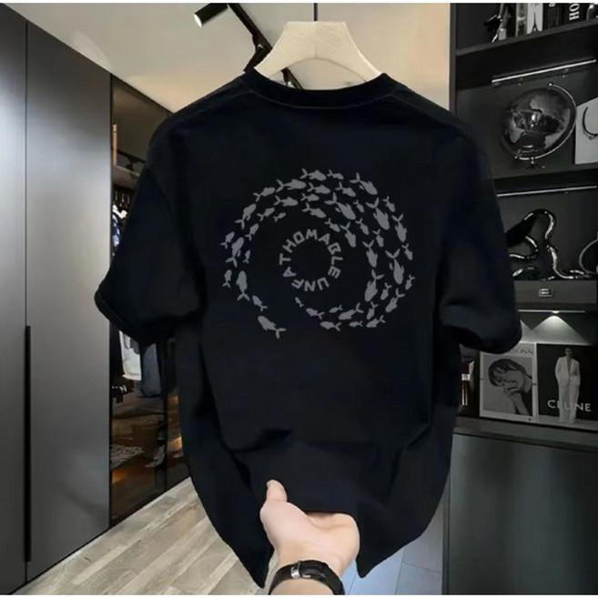 寬鬆印花純棉短袖T恤 男裝大尺碼上衣