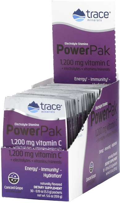 트레이스미네랄스 전해질 함유 엔듀어런스 써포트 파워팩 콩코드 포도 30팩. 5.3g 0.19oz, 30개 - 쿠팡