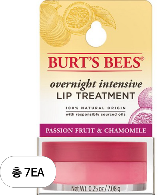 버츠비 오버나이트 인텐시브 립트리트먼트, 패션프룻앤카모마일, 7.08g, 7개