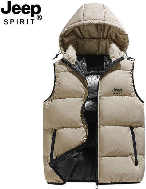 지프스피릿 남녀공용 후드 탈부착 패딩조끼 캐주얼 패딩조끼 2985