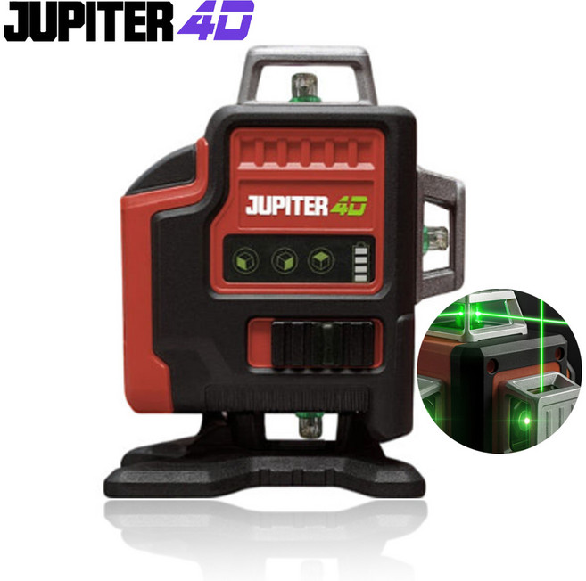 주피터 그린 레이저레벨기 4D 산업용 JL4D-20KE 계양 배터리 호환 베어툴, 1개