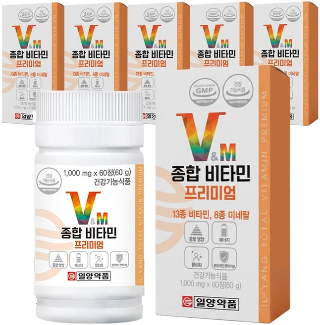 일양약품 종합비타민 프리미엄, 60정, 6개 - 쿠팡