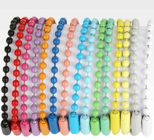 다이모공구 컬러 군번줄 구슬줄 볼체인 무광 10cm, 06.(무광)컬러군번줄(1개)- 노랑(B), 1개