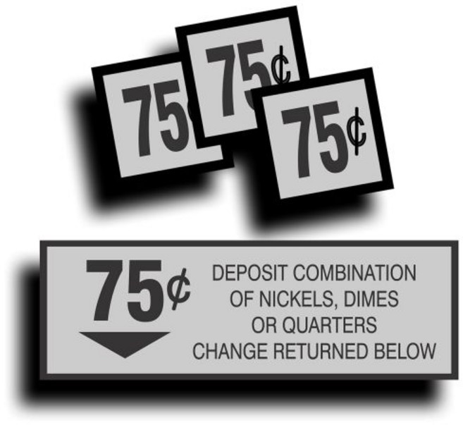 솔라그래픽펩시 및 코카콜라 머신 75센트 1.5 x 4.5인치 플러스 3개의 정사각형 데칼과 호환되는 제네릭 빈티지 소다 팝 청량음료 자판기 코인 슬롯용 미국 복원 데칼 스티커, 솔라그래픽펩시 및 코카콜라 머신 75센트 1.5 x 4