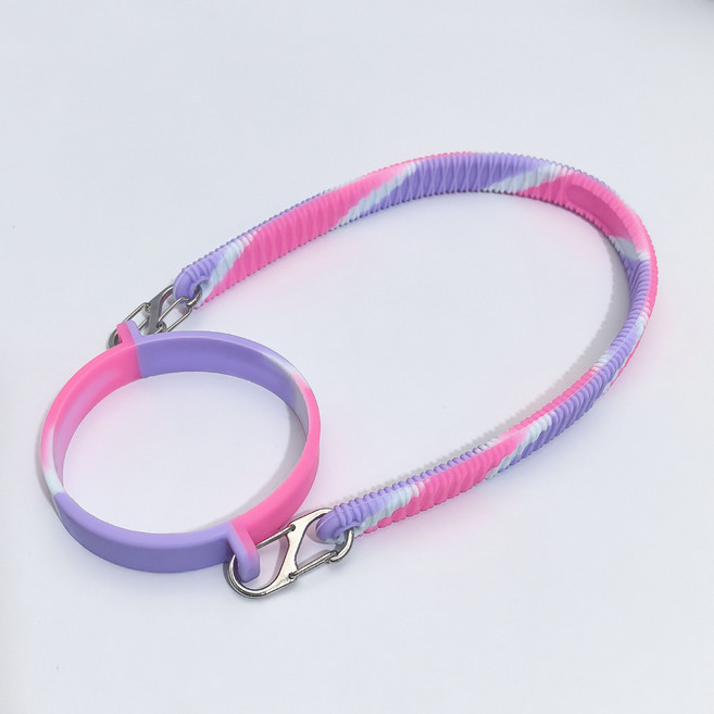 실리콘 텀블러 스트랩 휴대용 물병 캐리어 고리, 1개, 핑크퍼플