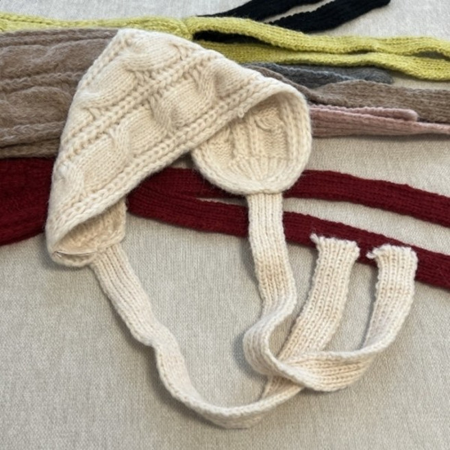 다잇템 [다잇템] 여자 귀도리 7컬러 리본 꽈배기니트 귀여운 귀마개, C8773_블랙/FREE