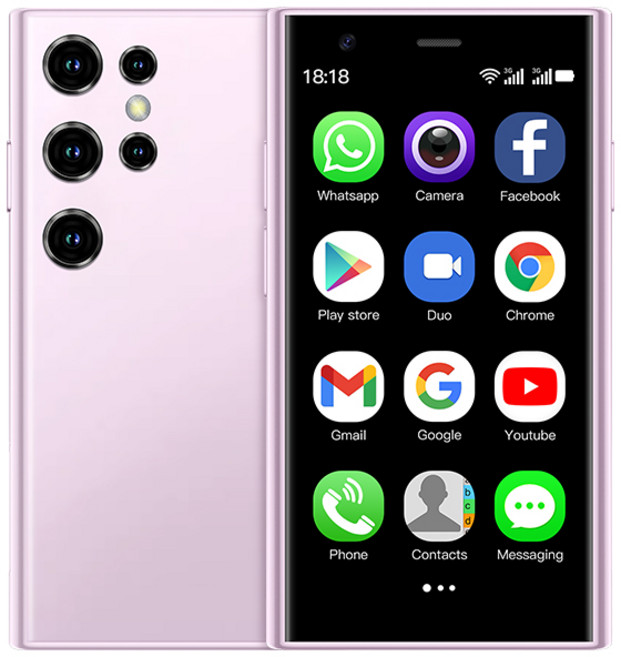 AIEK S23 Pro 3.0인치 소형 안드로이드 8.1 스마트폰 2GB RAM 16GB ROM 듀얼 SIM 대기 1000mAh 3G 네트워크 소형 휴대폰, 퍼플