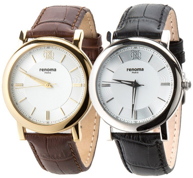 renoma 레노마 클래식 심플 로마자 남성 가죽시계 RE5450M
