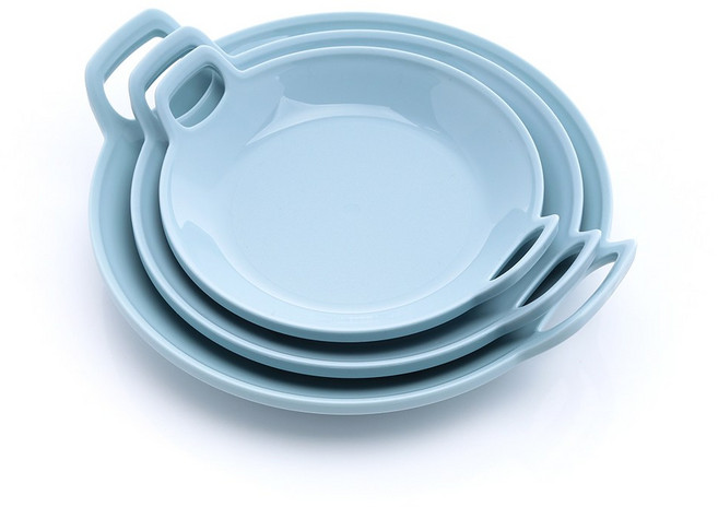 예쁜 원형 접시, 원형접시 3종스카이블루, 1개