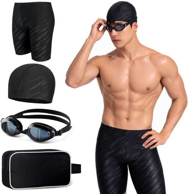 로드브릿지 남성 5부 실내 수영복세트