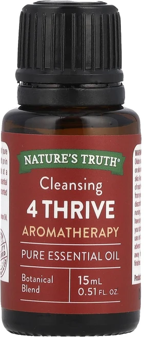 Nature's Truth 퓨어 에센셜 오일 클렌징 4 스라이브 15ml(0.51fl oz), NaturesTruth퓨어에센셜오일클렌징4스라이브15m, 1개, 15ml - 쿠팡