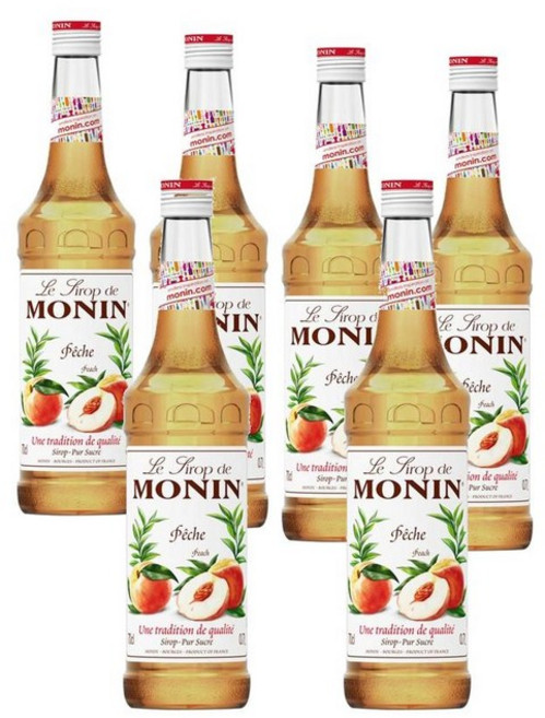 프랑스 모닌 Monin Peach syrup 복숭아 시럽, 6개, 700ml