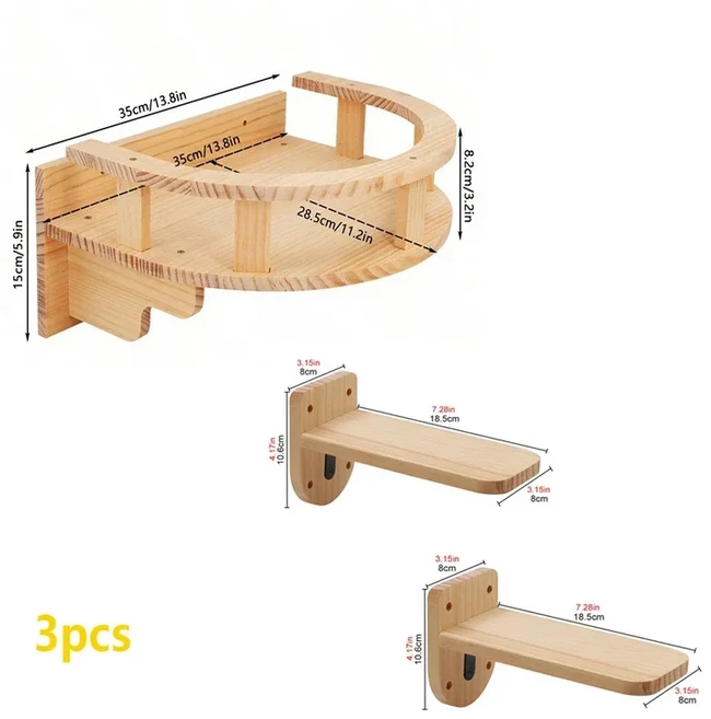 고양이 등반 선반 사이 잘삼 긁는 포스트 점프 플랫폼 사다리 고양이 용품 실내 애완 동물 가구와 벽 마운, 05 112