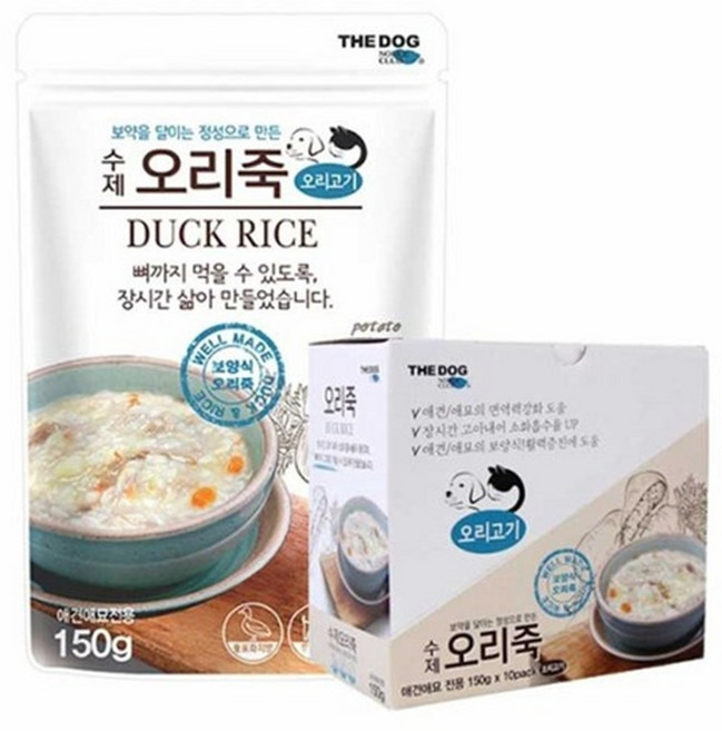 더독 수제 오리죽 150g, 10개, 북어국 150g