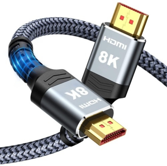 하이윙스 8K 10K 4K HDMI 케이블 48Gbps 6.6FT2M 인증된 초고속 땋은 코드-4K@120Hz 8K@60Hz DTS:X HDCP 2.2 및 2.3 HDR 10 로쿠, 8 feet, Grey