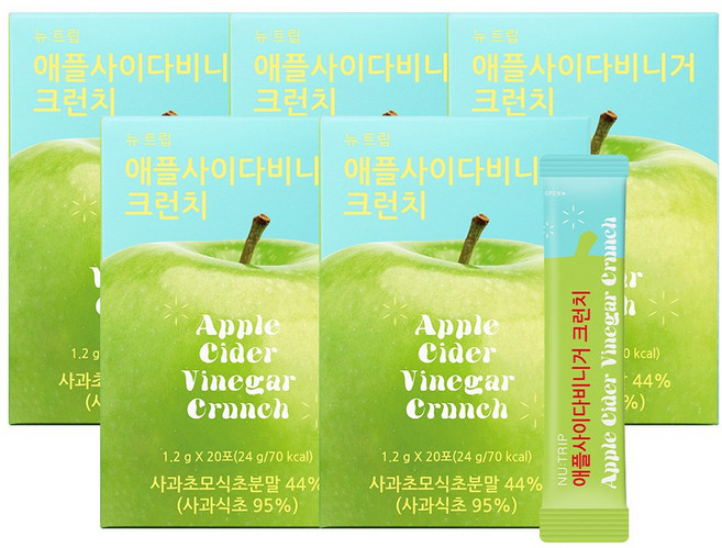 뉴트립 애플 사이다 비니거 크런치, 24g, 5개