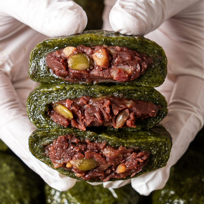 [떡미당] 밥알쑥찹쌀떡 식사대용 영양간식 무주 청정고랭지 유기농 쑥떡 600g, 1개