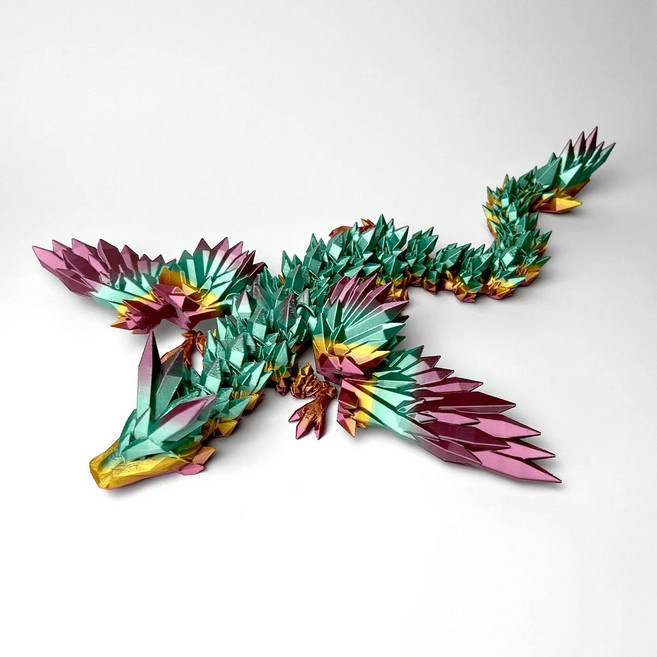 3D 드래곤 피규어 프린팅 토이 자유롭게 움직이는 관절 용 날개 동물 장난감 장식, 1개