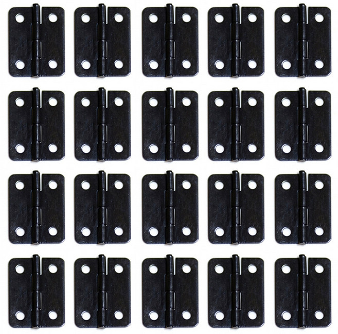 아이베란다 엔틱 가구 경첩 힌지 미니 장식 철물 18x24mm, 블랙, 20개
