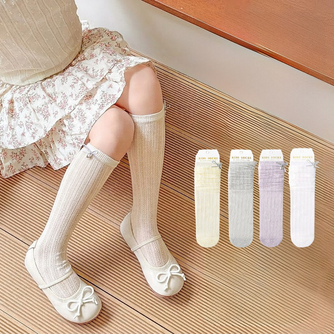 삐삐네옷가게 아동 여아용 여름 레이스 시원한 스커트 반양말 니삭스 4종
