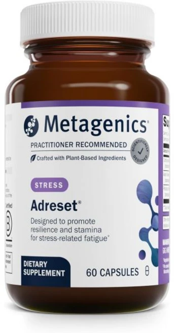 Metagenics Adreset - Adaptogen Formula with Rhodiola Panax Ginseng & Cordyceps - Supports Stress, 60 Count (Pack of 1), 1개, 60정 - 쿠팡