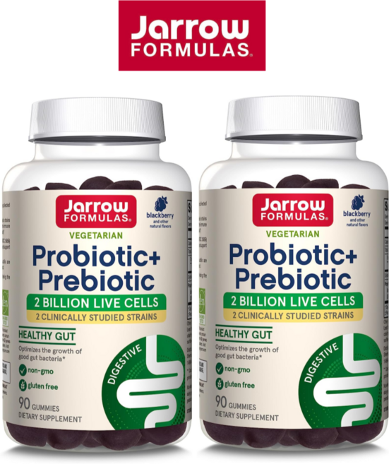 [2개] 자로우 프로바이오틱스 프리바이오틱 20억 90구미 블랙베리 유산균 다이어트, 2개, 90정