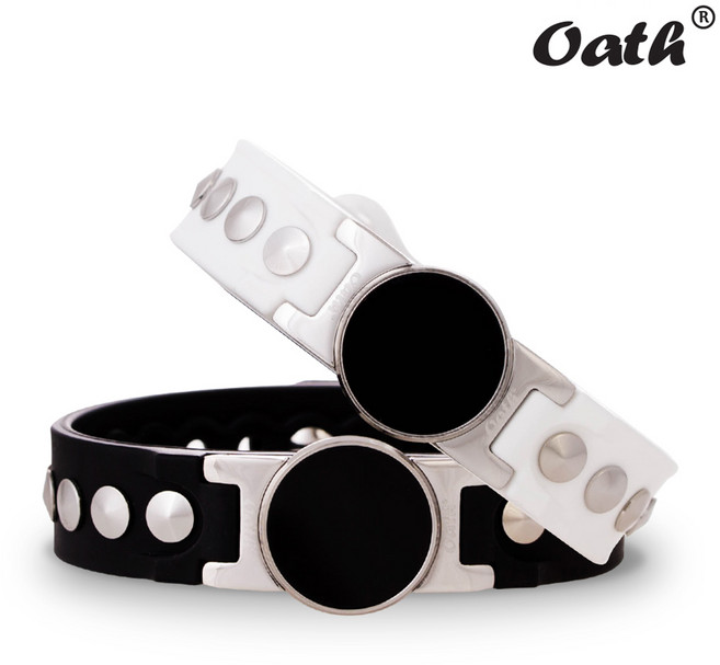 오스코리아 건강팔찌 국내산, 실버블랙, 남성용, 1개