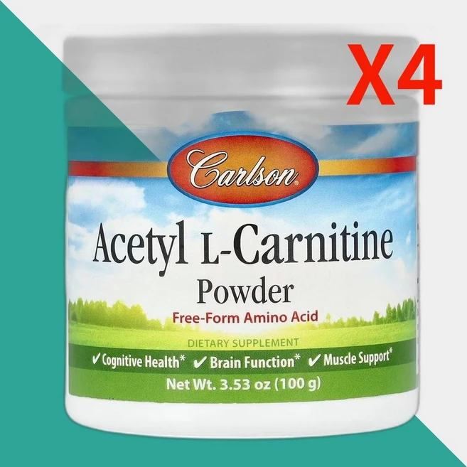 칼슨 카르니틴 파우더 100g 분말 아세틸 엘 Carnitine 4개 - 쿠팡
