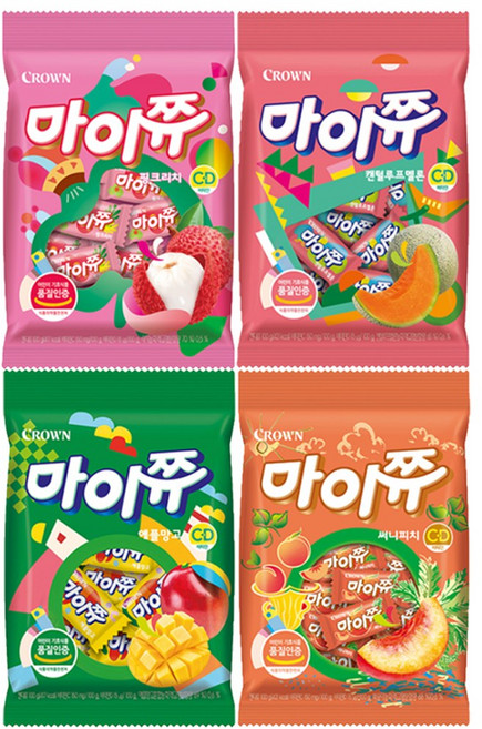 마이쮸 100g 캔털루프멜론+애플망고+핑크리치+써니피치, 1세트, 400g
