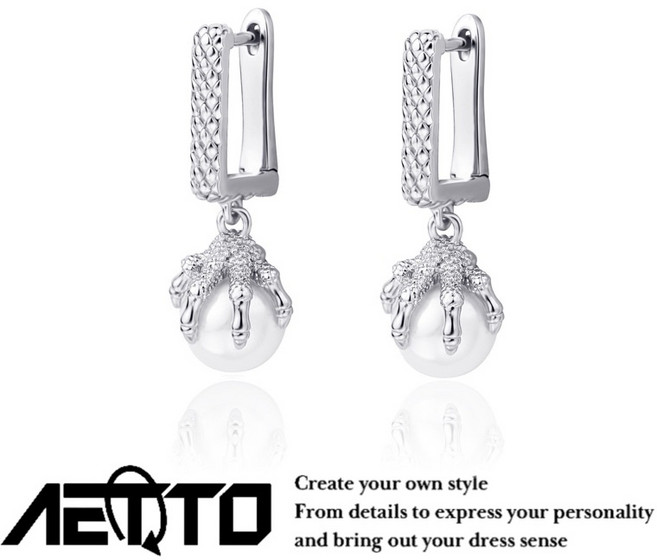 AETTO 龍爪之珠耳環 高級感 S925純銀 銀龍得珠 嘻哈 歐美街頭