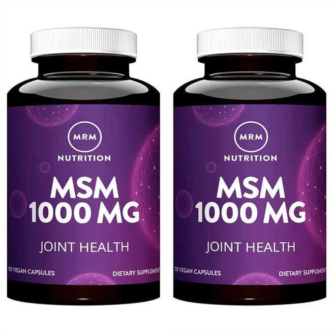 MRM Nutrition MSM 엠알엠 뉴트리션 식이유황 1000mg 120비건 캡슐 2팩, 2개, 120정 - 쿠팡