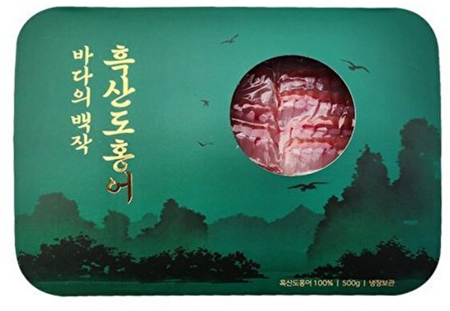 기타 [T]백년수산 흑산도 홍어 500g x 1팩 + [증정] 용기초장 1개, 01.약숙성
