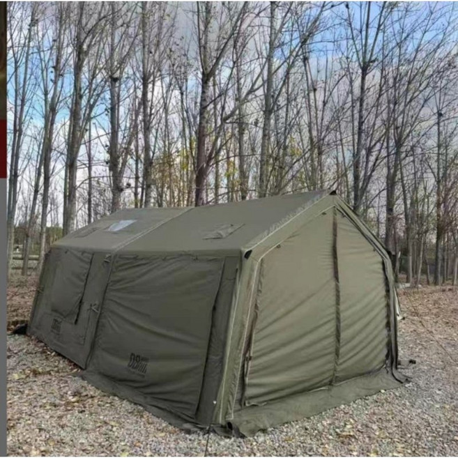 星火 MARS08 充氣露營帳篷, MARS08（軍綠）TC棉充氣帳,主帳8+氣柱客廳8