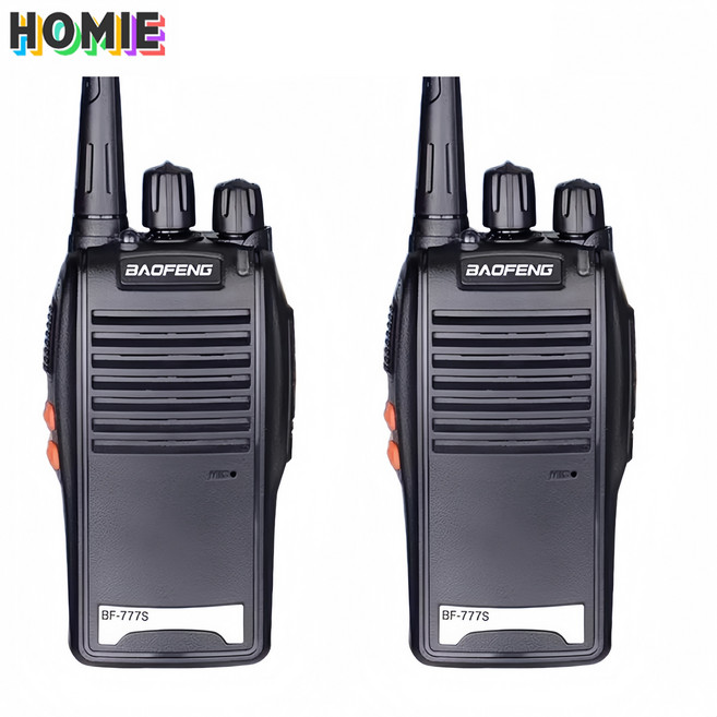 HOMIE 미니생활용 무전기 휴대용 업무용 충전식 고성능 장거리워키토키, 2개, BF77S