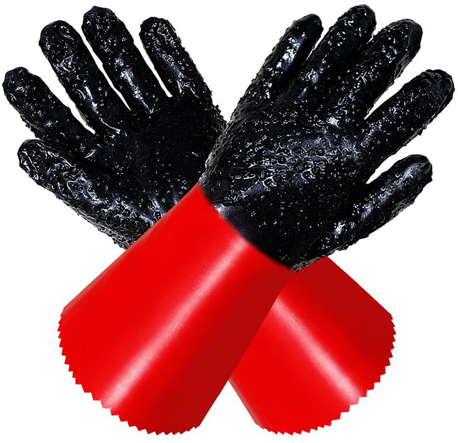 장갑이네 공업용 PVC 장갑 일반 흑색돌기, 블랙, 1개