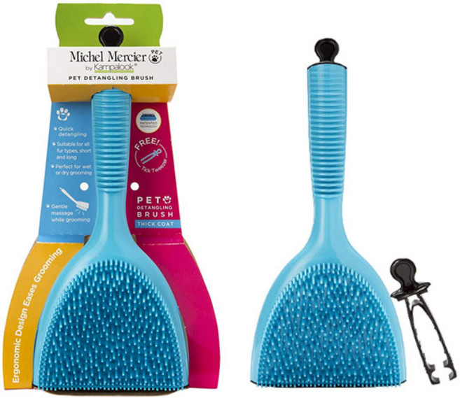 캄파룩 미셸마르시에 펫 디탱글 고무브러쉬, 블루, 1개