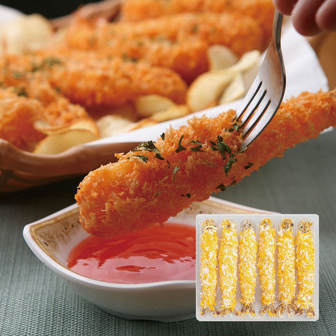 삼둥이수산 빵가루 새우 300g(50g x6미) 2개 왕새우 튀김, 아이스팩 추가, 300g