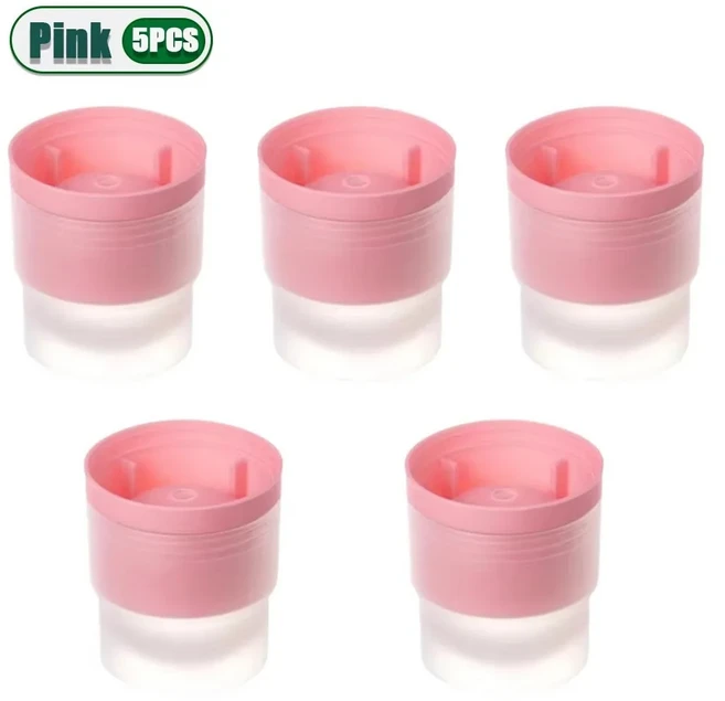 5PCS 대형 실리콘 아이스 볼 몰드 라운드 간편한 큐브 위스키용 부드러운 재사용 메이커, 02 Pink - 5pcs
