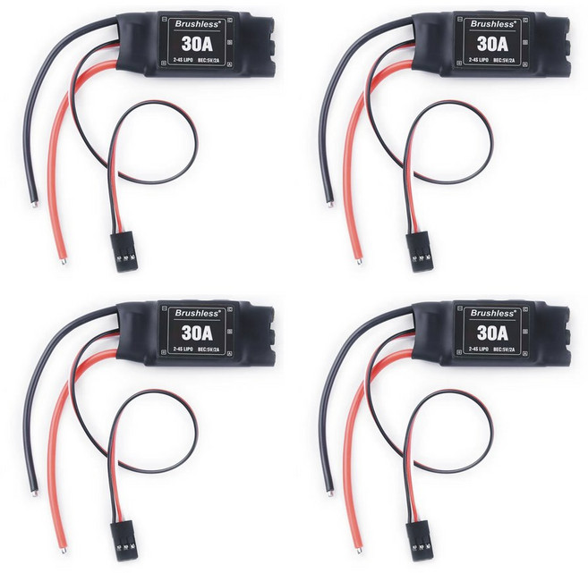 브러시리스 ESC 4개 세트 5V 2A BEC 지원 RC 멀티콥터 헬기 비행기용, 30A short cable 4pcs