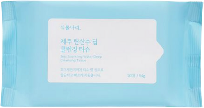 식물나라 제주 탄산수 딥 클렌징 티슈, 20매입, 4개