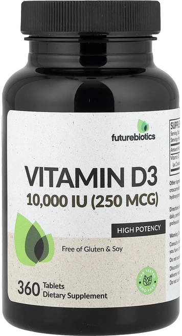 Futurebiotics 비타민D3 250mcg(10000IU) 360정, Futurebiotics비타민D3250mcg10000I - 쿠팡