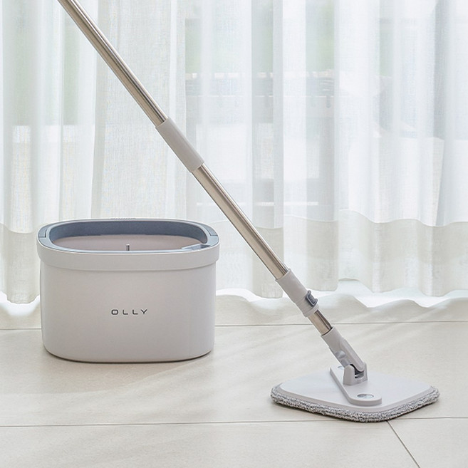 8월 출시 신제품 OLLY 올리 한번에 통돌이 회전 물걸레 밀대 걸레, 1개