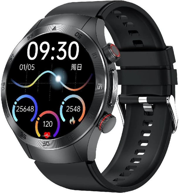 2025 신제품 레이저 물리치료 비침습 혈당 측정 혈액 심전도 심박수 (한국어지원), 실리콘 블랙, 1개 - 쿠팡