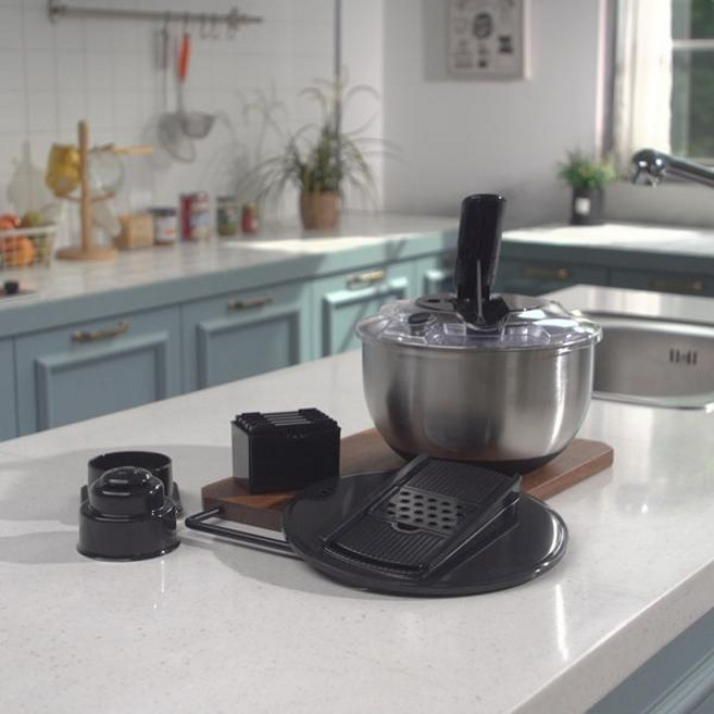 오슬로 304 스텐 믹싱볼 야채탈수기5L + 채칼6종세트, 혼합, 1세트