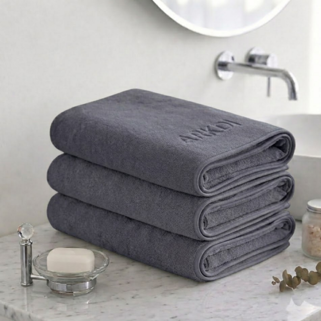 아크디 먼지없는 고급 바스타월 대형, 다크그레이, 1개