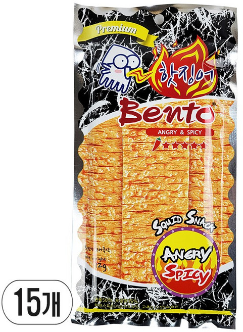 벤토 핫징어 앵그리 앤 스파이시, 15개, 12g
