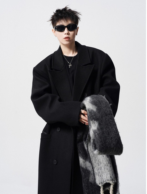 STYLE DR 가을 겨울 헤비 모직 코트 롱 코트 트렌치