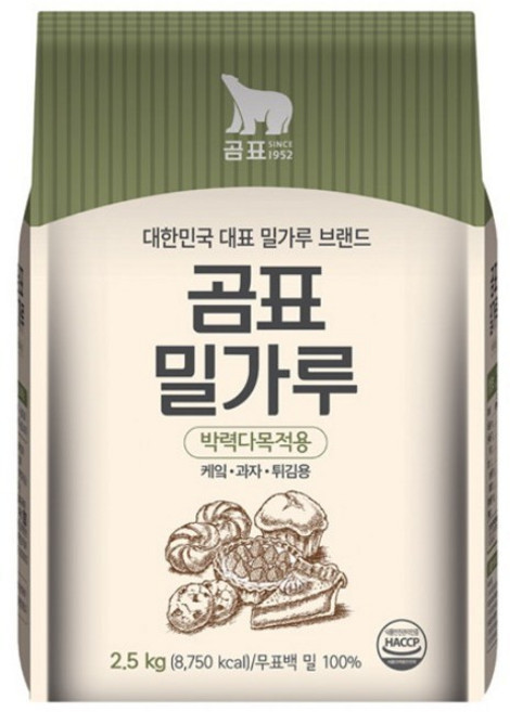 대한제분 곰표 박력 밀가루 2.5kg, 1개