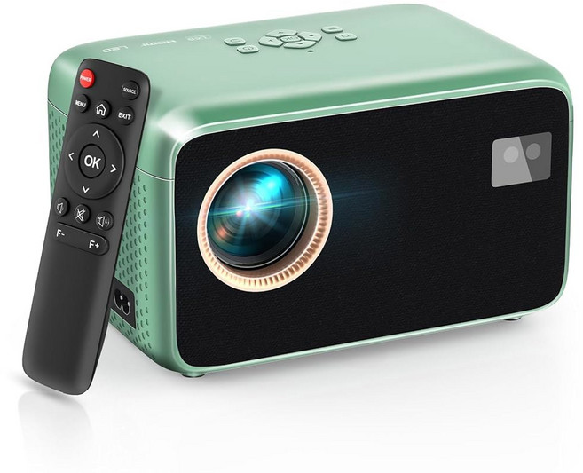 WiFi 및 블루투스가 지원되는 일렉트릭 포커스 4K 프로젝터 줌 기능이 있는 TMY 휴대용 휴대폰/TV 스틱용 무비 HDMI/USB/노트북/DVD/PS5 침실 또는 실외용 미니, Electric Focus, 1개
